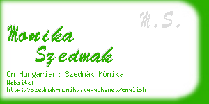 monika szedmak business card