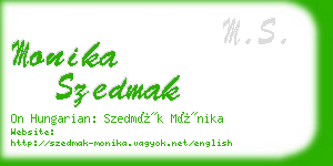 monika szedmak business card